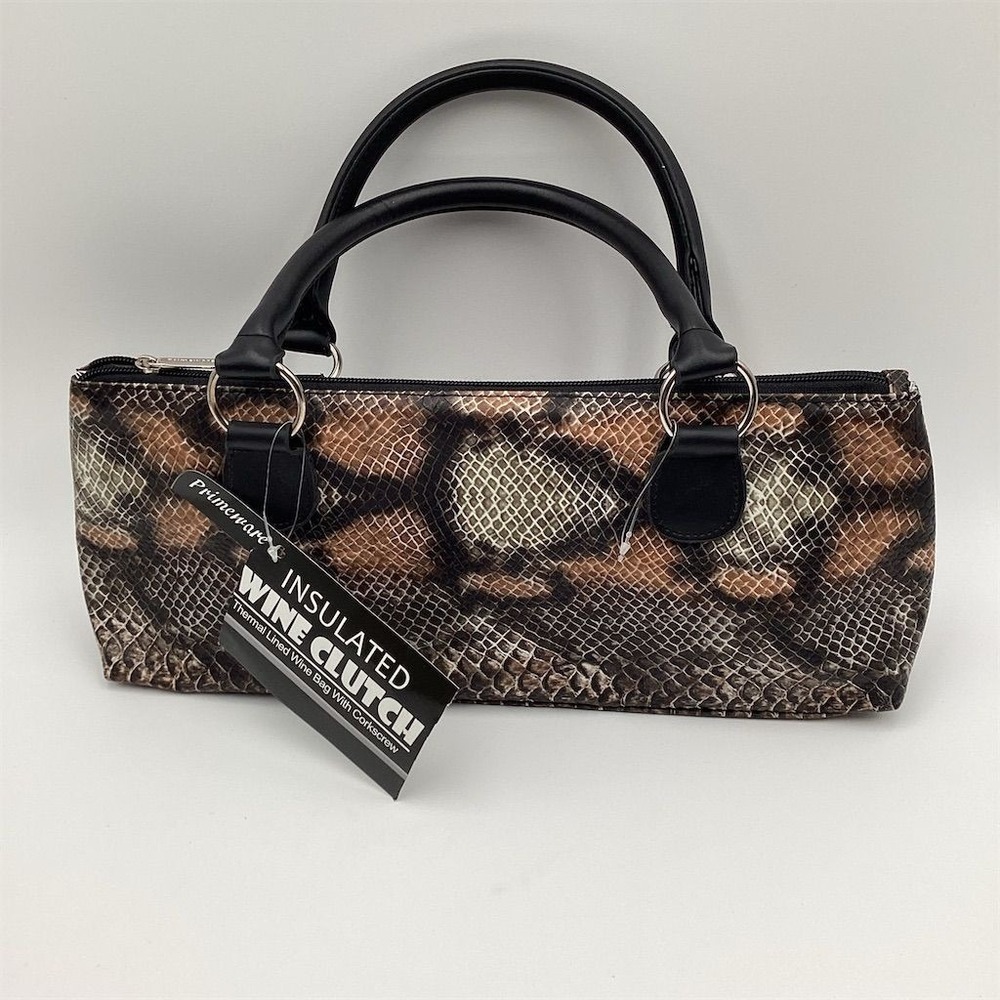Primeware Insulated Wine‎ Clutch Bag Multicolor Snake Skin Design